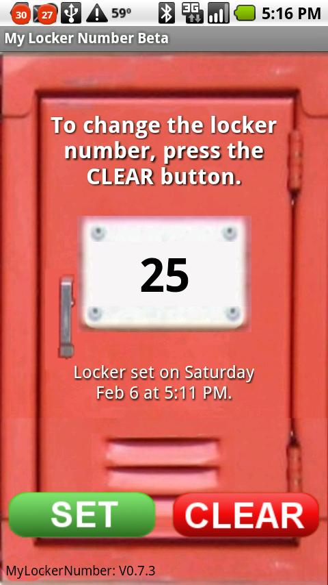 My Locker Number