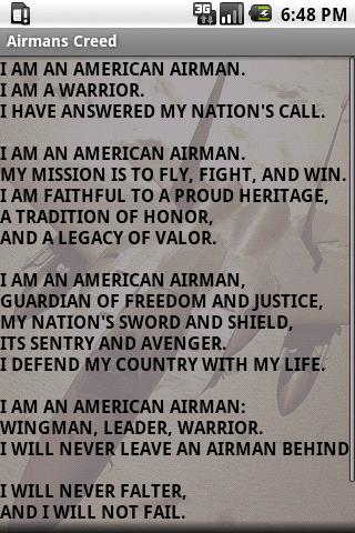 Airman’s Creed Android Lifestyle
