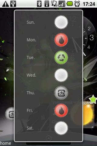 Garbage calendar widget Android Lifestyle