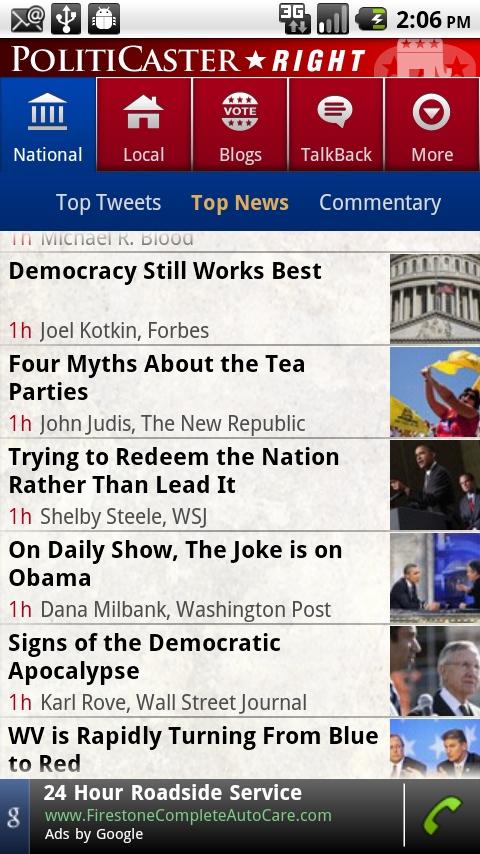 PolitiCaster Right – Politics Android News & Weather