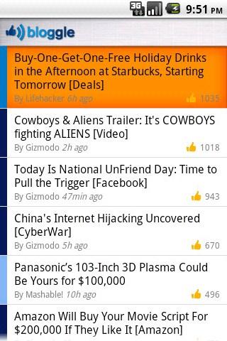 Bloggle Android News & Weather