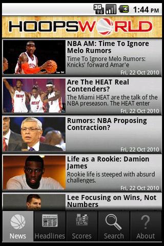 HOOPSWORLD Droid 1.0 Android News & Weather
