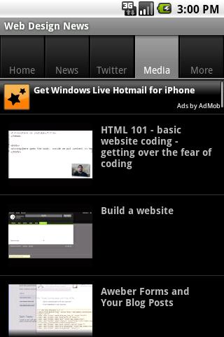 Web Design News (Free) Android News & Weather