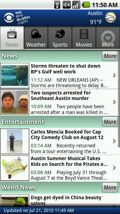 WeAreAustin.com KEYE Android News & Weather