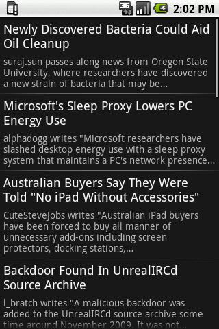 Slashdot Front Page Android News & Weather