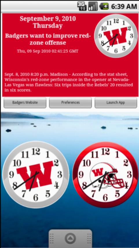 Badgers Ftbl Clock & News