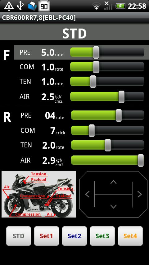 CBR600RR Setting Android Sports