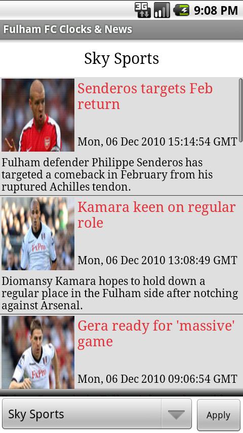 Fulham FC Clocks & News Android Sports
