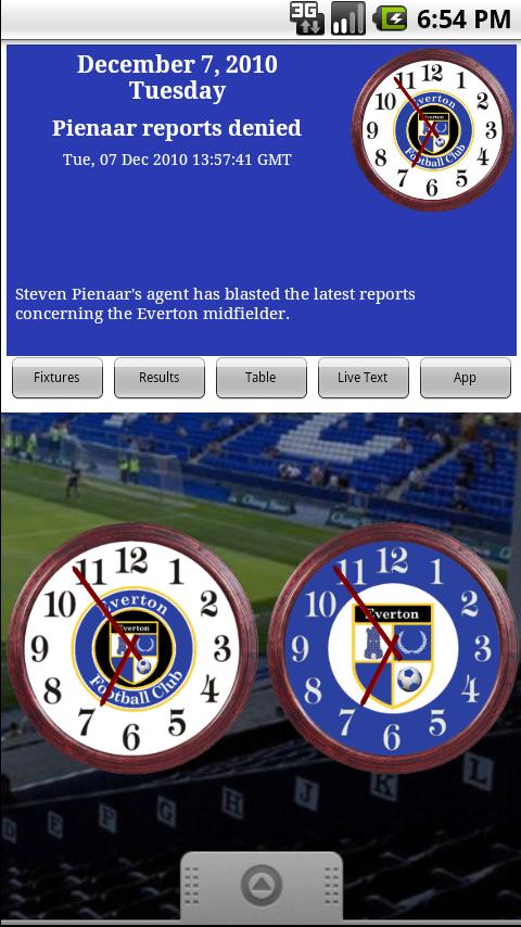 Everton FC Clock & News Android Sports