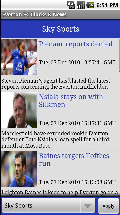 Everton FC Clock & News Android Sports