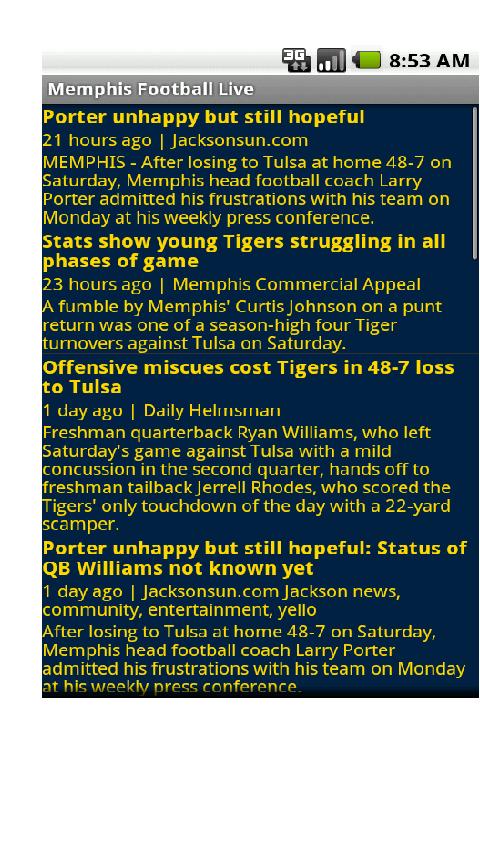 Memphis Football Live Android Sports