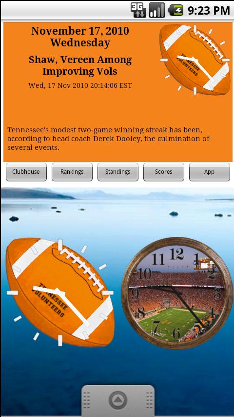 UTK Vols Football Clock & News Android Sports