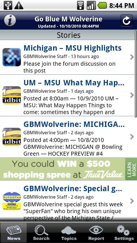 Go Blue M Wolverine Android Sports
