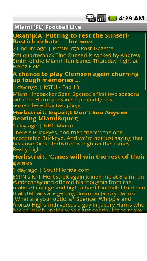 Miami (FL) Football Live Android Sports