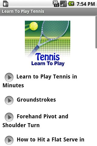 Learn To Play Tennis Android Sports