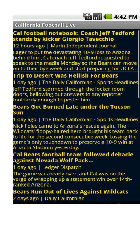 California Football Live Android Sports