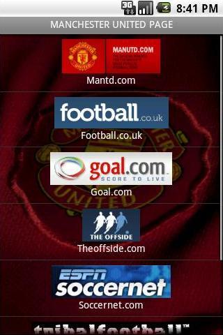MANCHESTER UNITED PAGE Android Sports