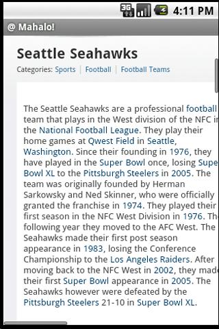 Seattle Seahawks Fans Android Sports
