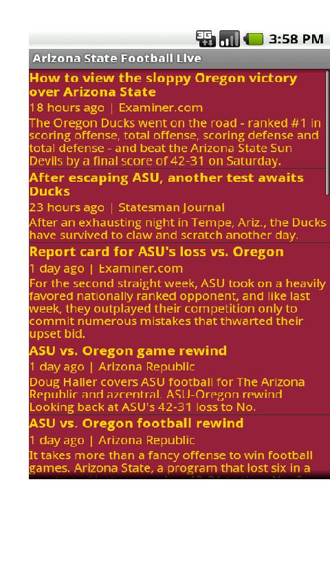 Arizona State Football Live Android Sports