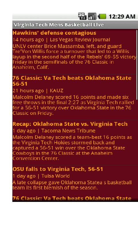 Virginia Tech Mens Bball Live Android Sports