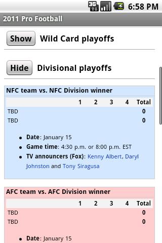 2011 Pro Football Android Sports