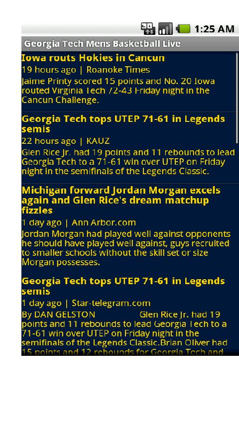 Georgia Tech Mens Bball Live Android Sports