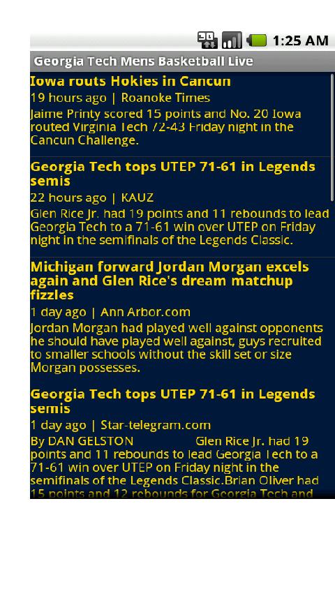 Georgia Tech Mens Bball Live Android Sports