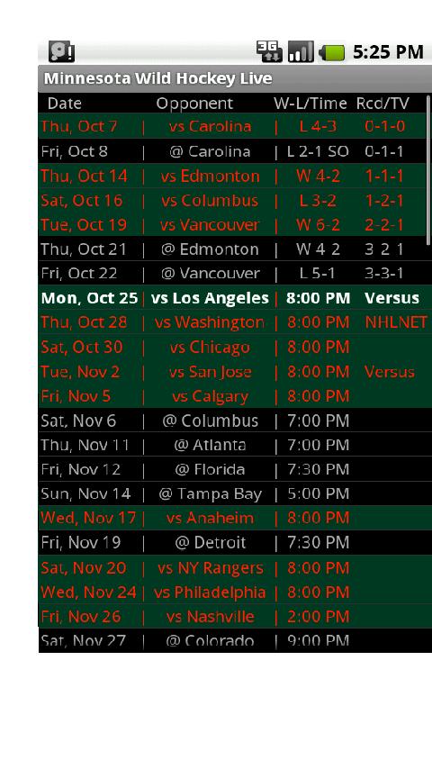 Minnesota Wild Hockey Live Android Sports