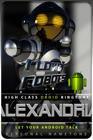 ALEXANDRIA nametone droid Android Entertainment