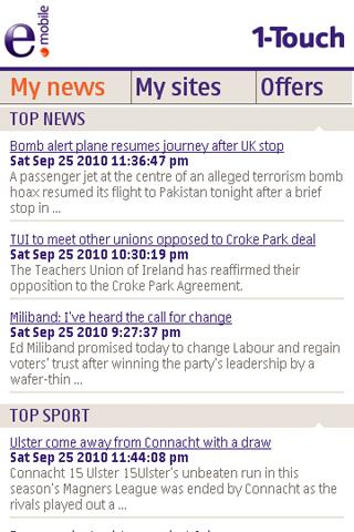 eMobile 1-Touch App Android News & Weather