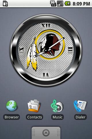 REDSKINS BLACK Clock Widget Android Sports