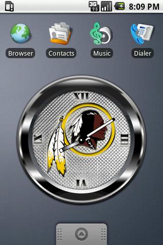 REDSKINS BLACK Clock Widget Android Sports