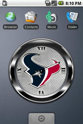 TEXANS BLACK Clock Widget Android Sports