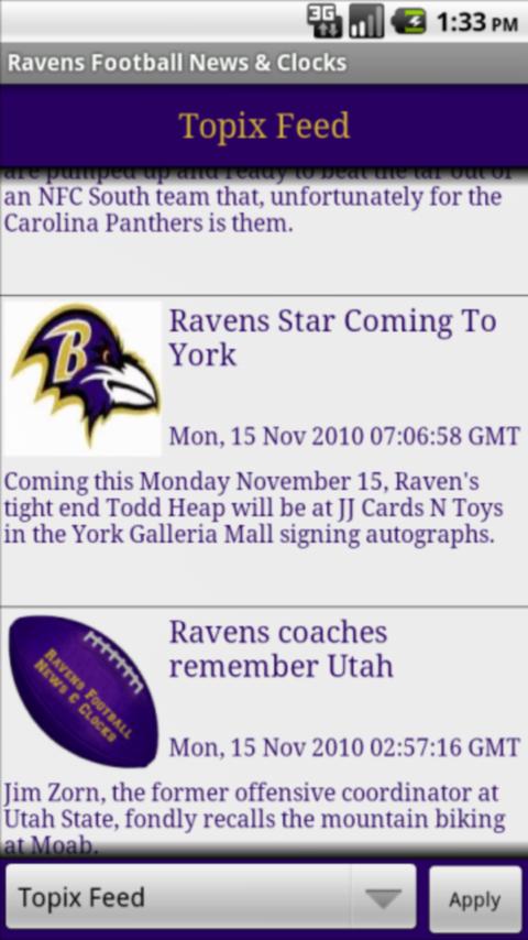 Ravens Football Clocks & News Android Sports