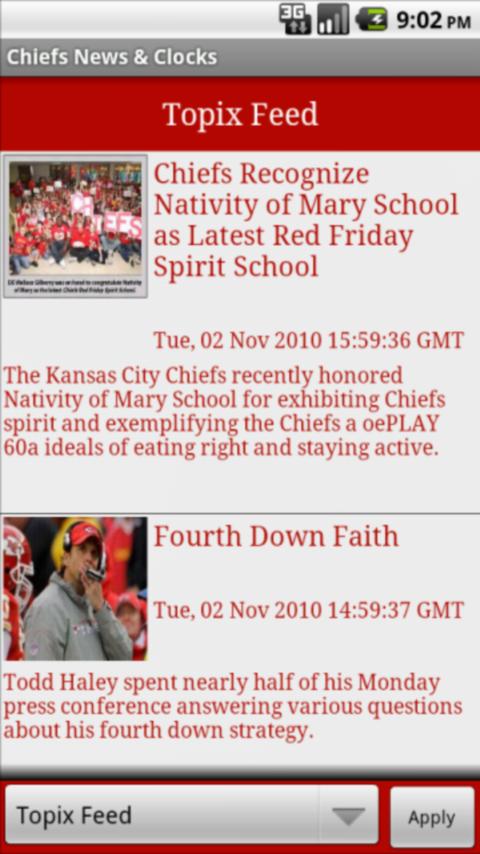 Chiefs Football News & Clocks Android Sports