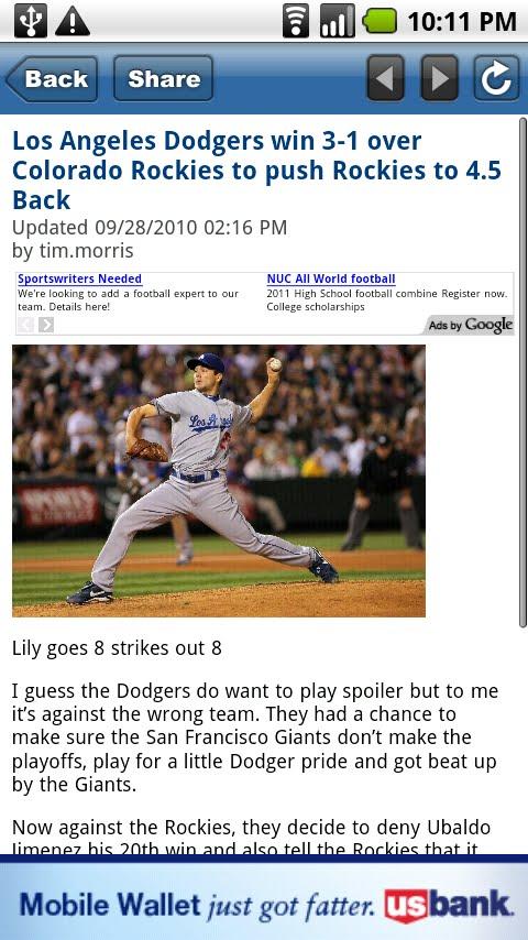 Dodgers Central Android Sports