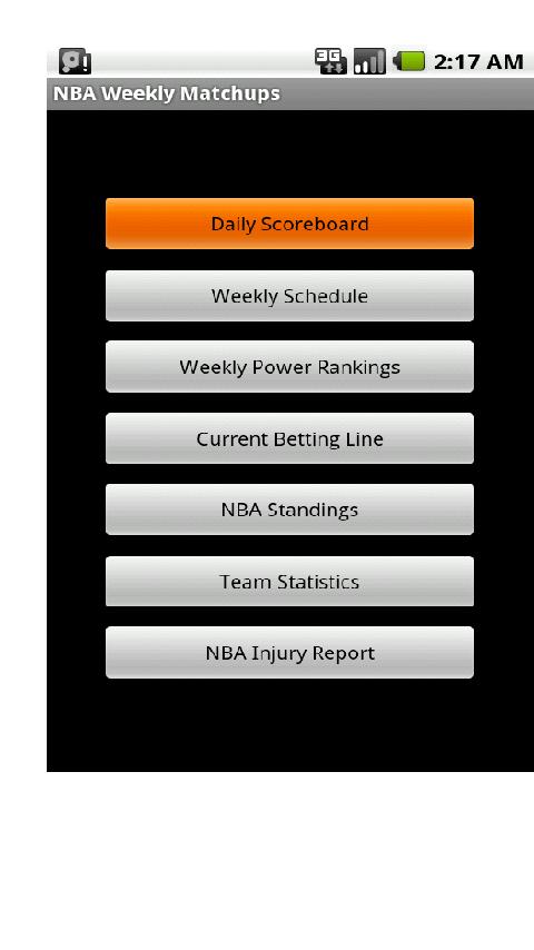 NBA Weekly Matchups Android Sports