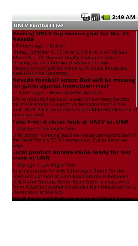 UNLV Football Live Android Sports