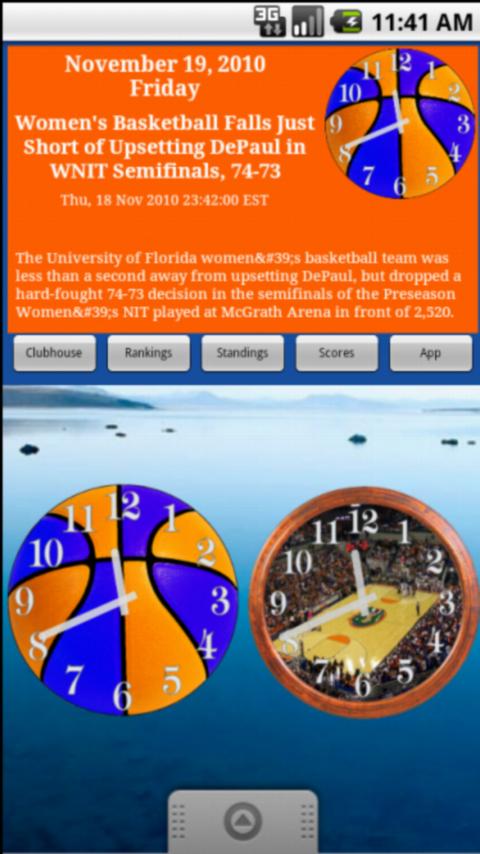 Lady Gators BBall News & Clock