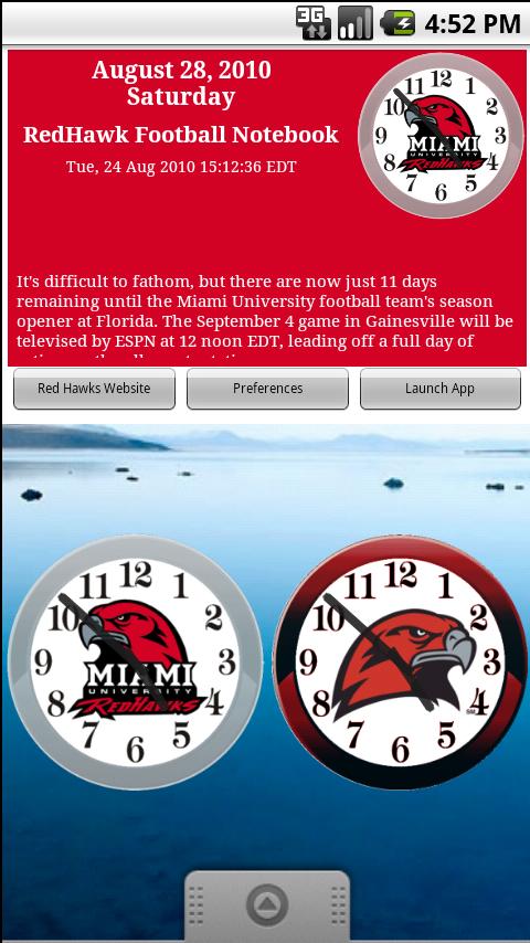 Red Hawks Ftbl Clocks & News