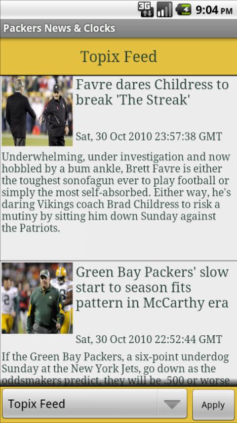 Packers Football News & Clocks Android Sports