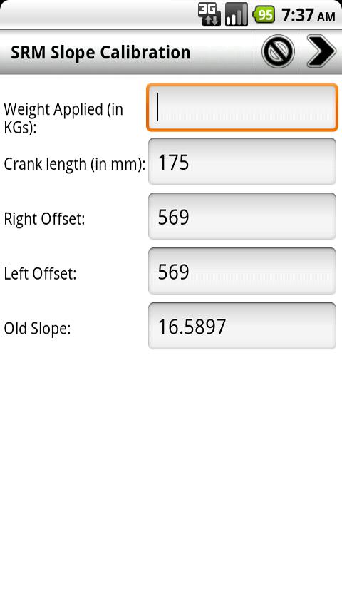 SRM Slope Calibration Android Sports