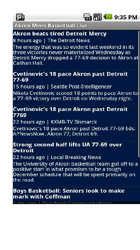 Akron Mens Basketball Android Sports