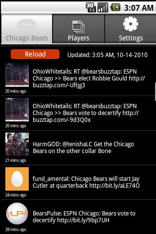 Chicago Bears Tweets Android Sports