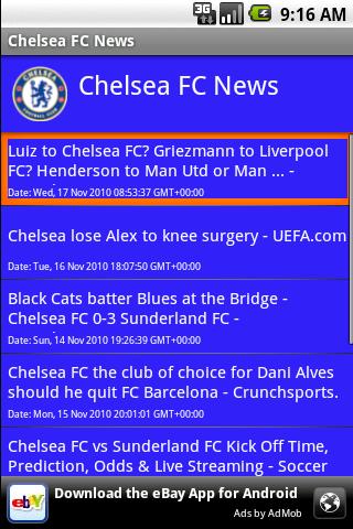 Chelsea FC News Android Sports