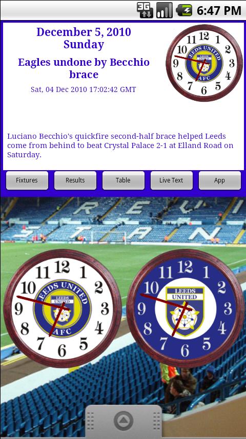 Leeds United AFC Clocks & News Android Sports