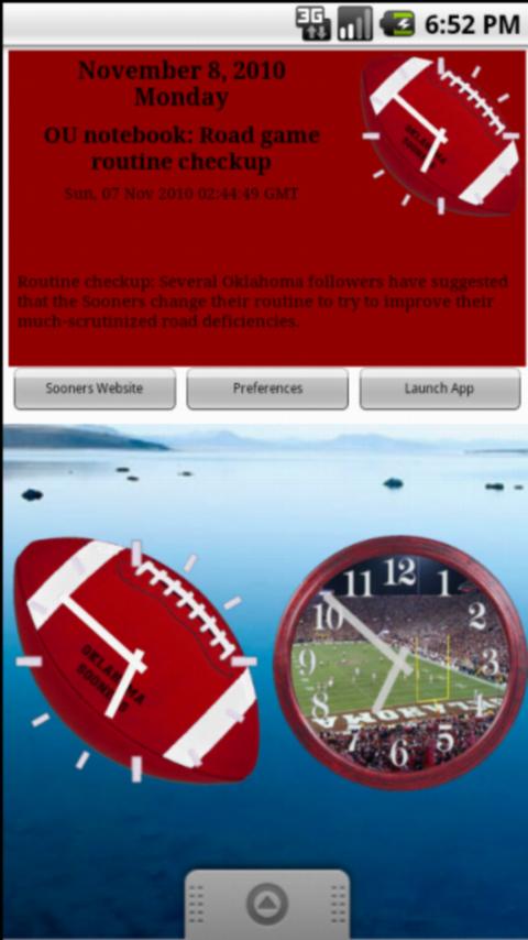 Sooners Ftbl Clock & News Android Sports