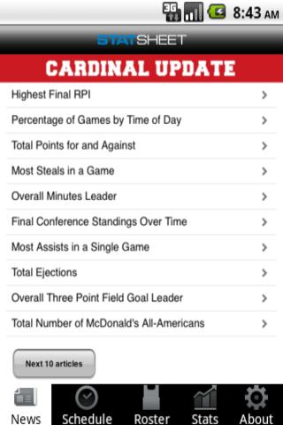 Cardinal Update Android Sports