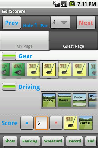 GolfScorere Android Sports