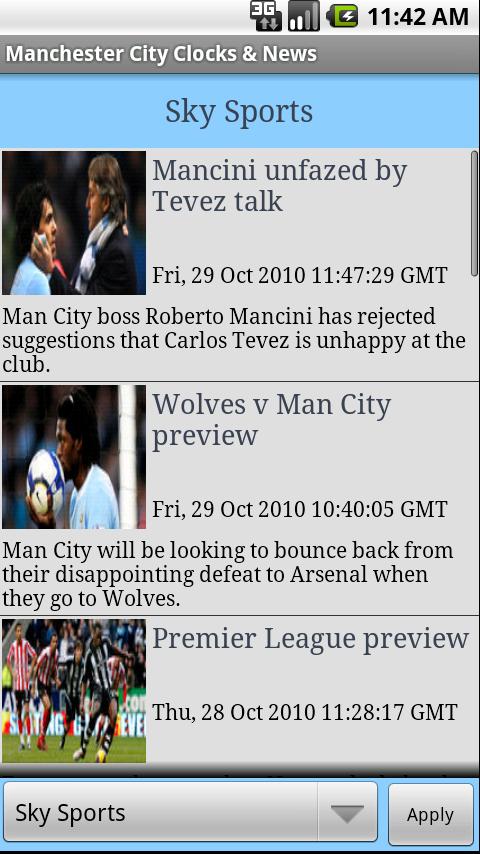Man City FC Clocks & News Android Sports